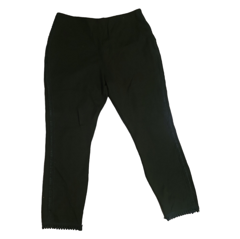 Lyssé Leggings Size L High Waisted with Side Lace Trim